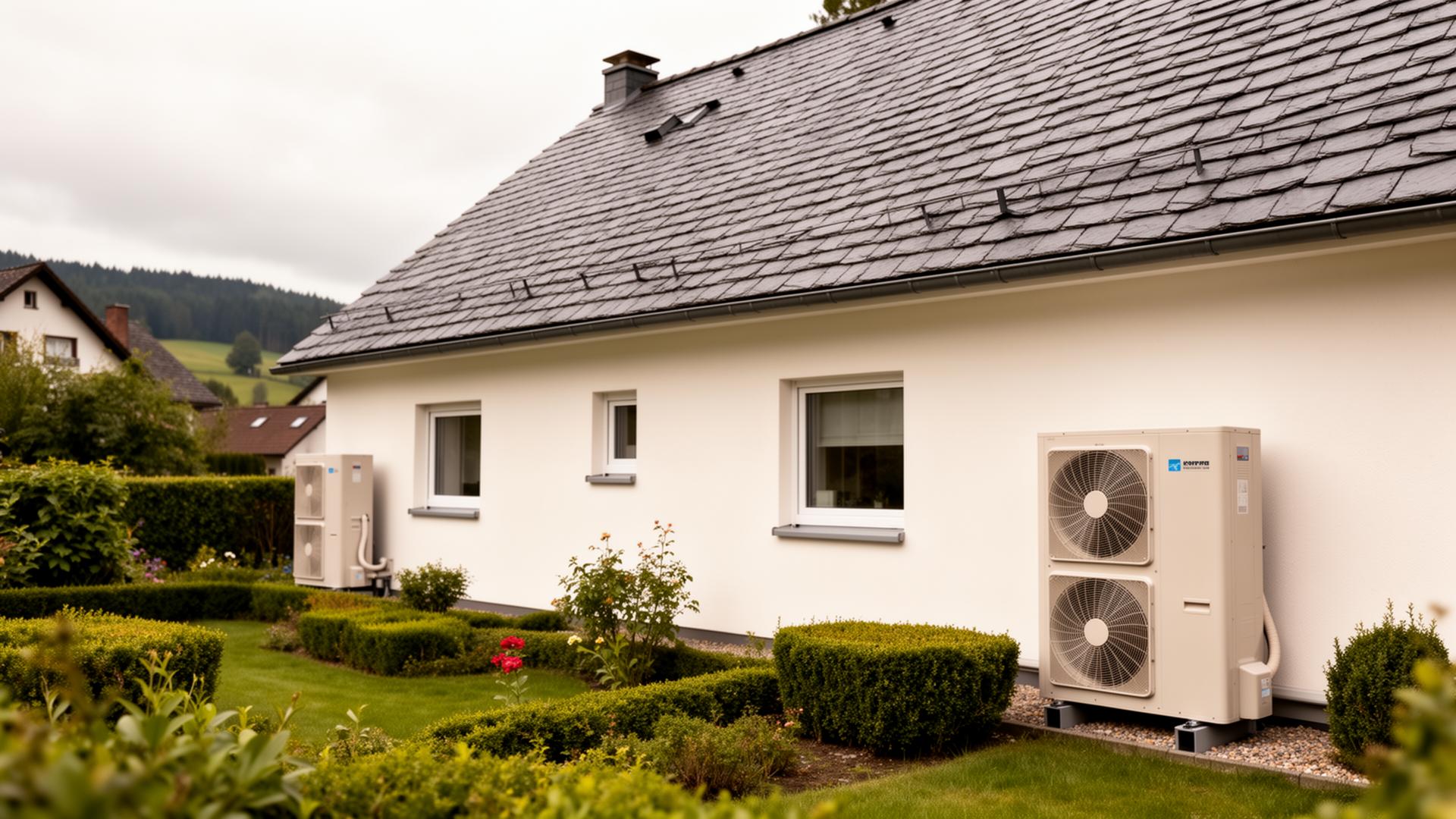 Wärmepumpe an einem Einfamilienhaus im Sauerland